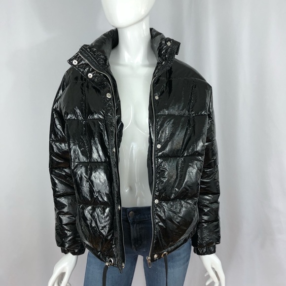 zara women's shiny puffer jacket